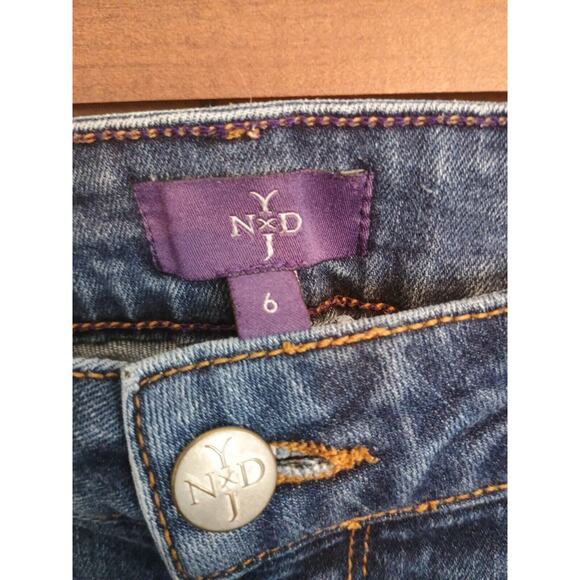 NYDJ Legging Jeans Womens 6 Blue Dark Wash Mid Rise Stretch Lift Tuck Technology - Picture 3 of 14